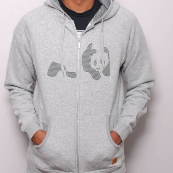 Enjoi skateboarding panda Patch Zip Up Light Green hoodie Cotton sz small Y2K - Picture 2 of 14